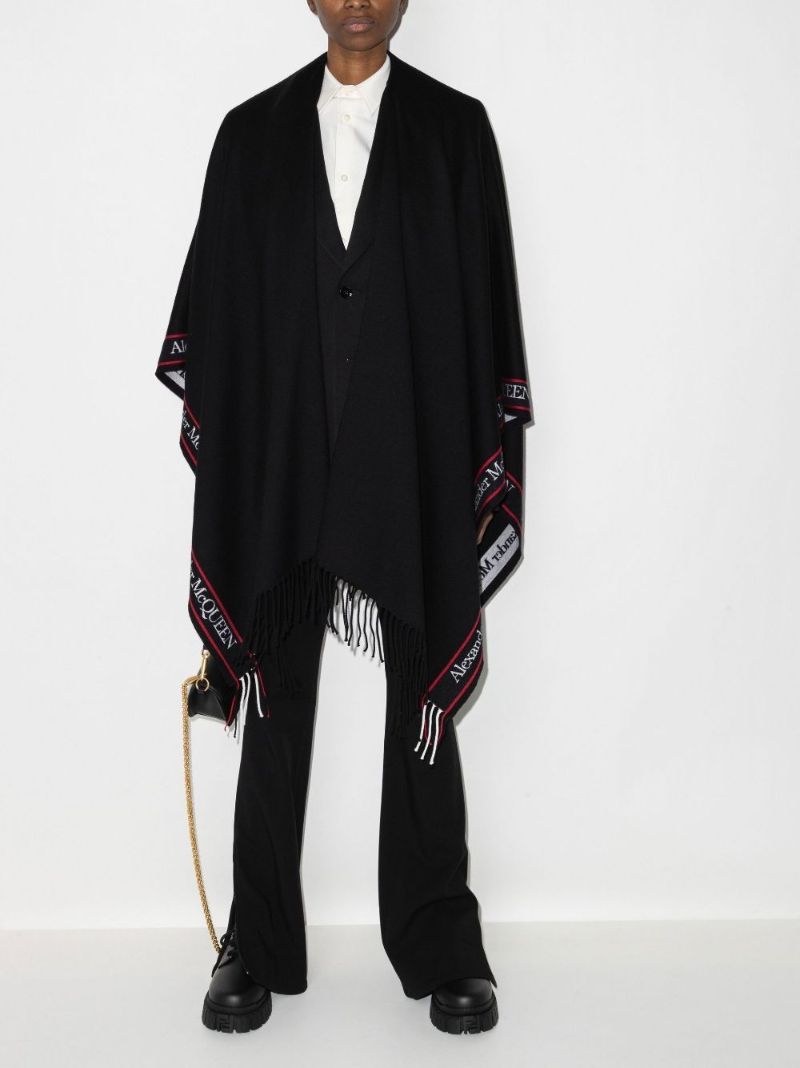 Selvedge Fringed Wool Cape