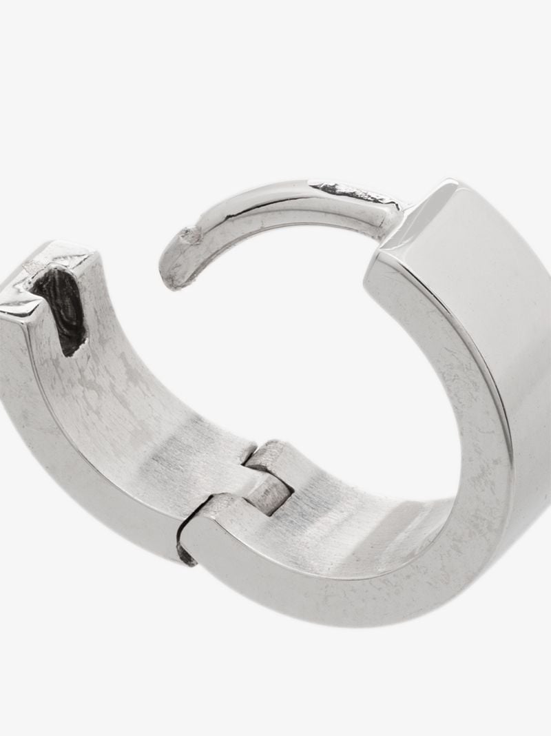 18k White Gold La 1.2g Polished Ribbon Hoop Earring