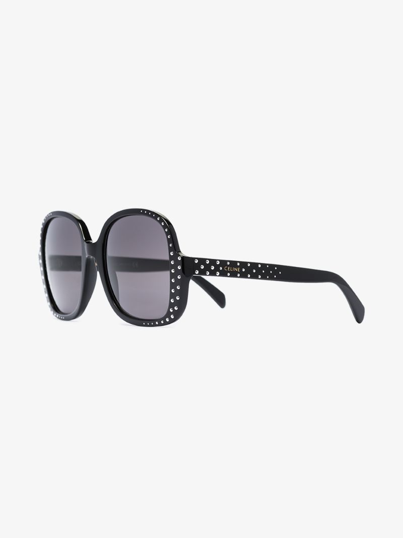 Black Oversized Crystal Sunglasses
