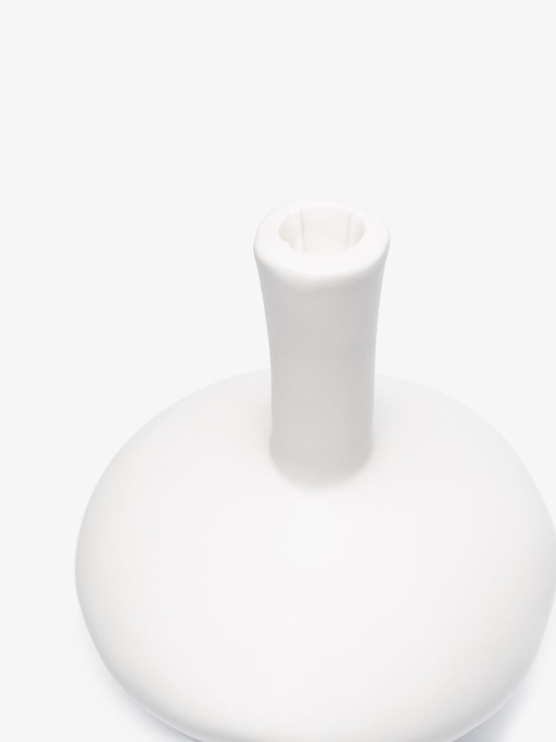 White Mercury Earthenware Candlestick