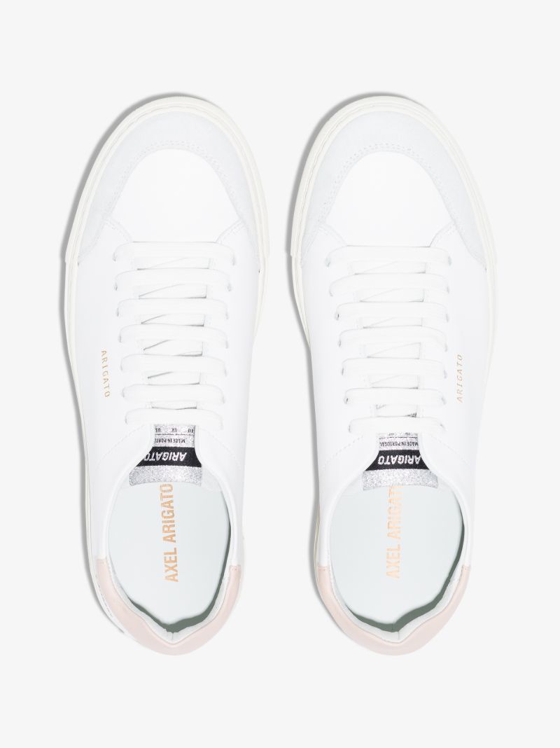 White and Pink Clean 90 Leather Sneakers
