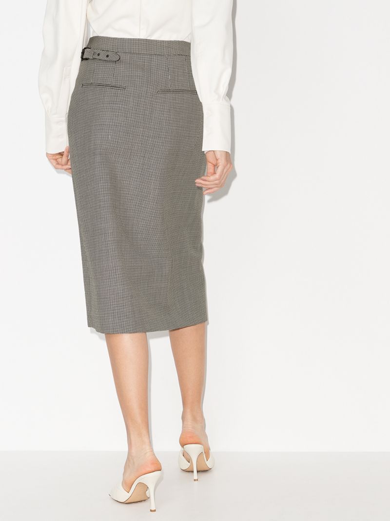 X Browns 50 Checked Wool Wrap Skirt