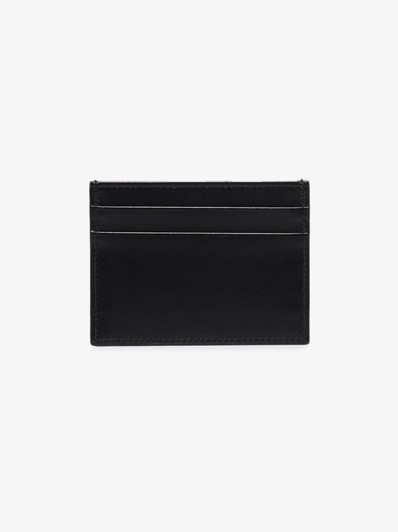 Black Logo Leather Card Holder