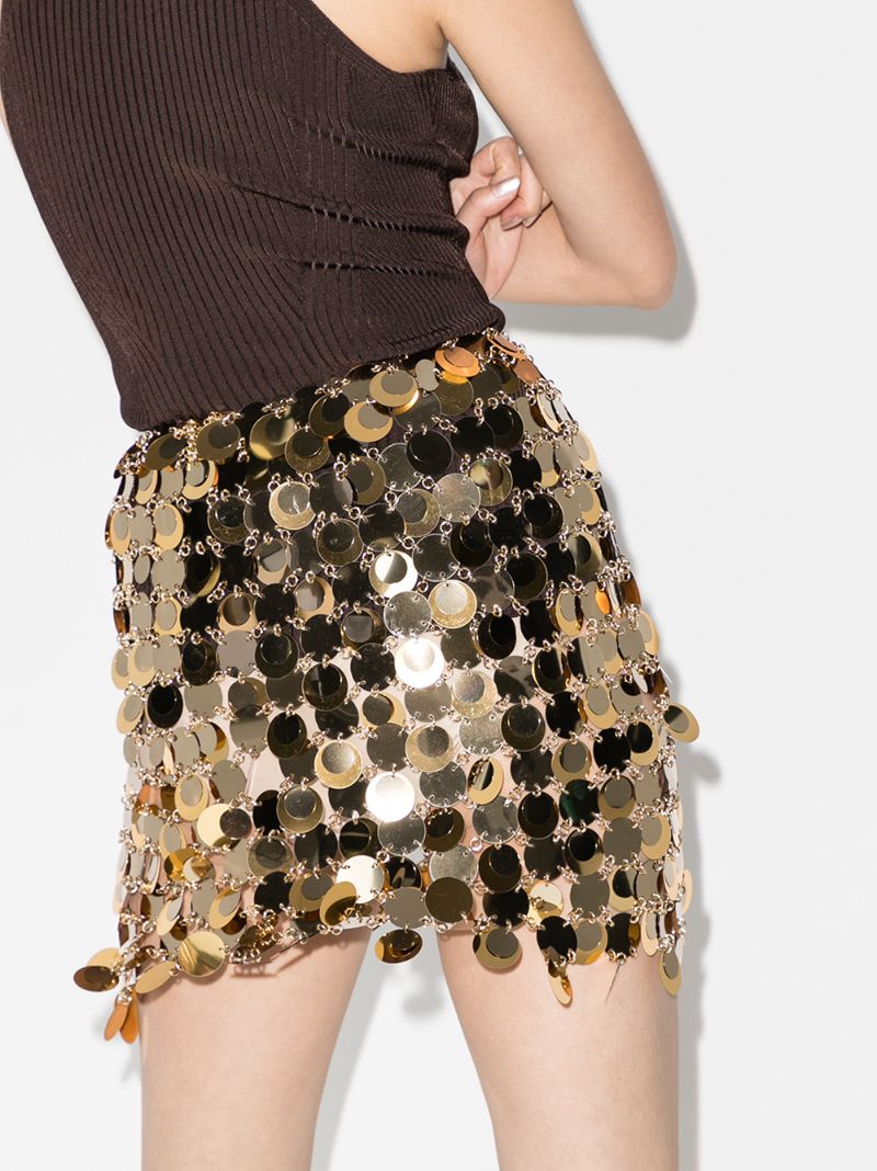 Sequin Chain Mail Mini Skirt