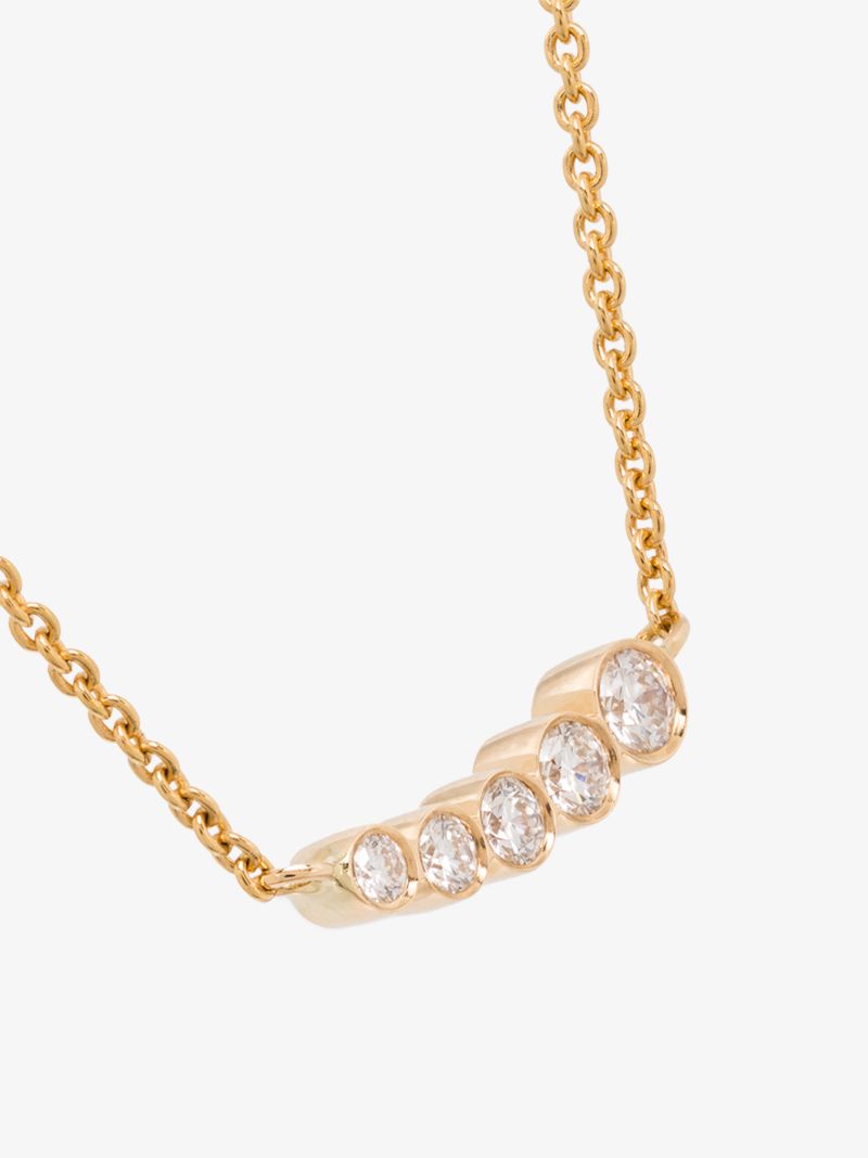 18k Yellow Gold Lune Diamond Necklace
