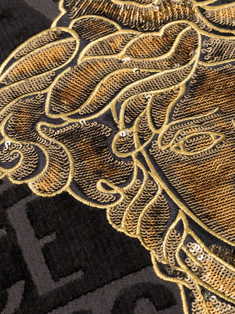 Black Medusa Sequin Cushion