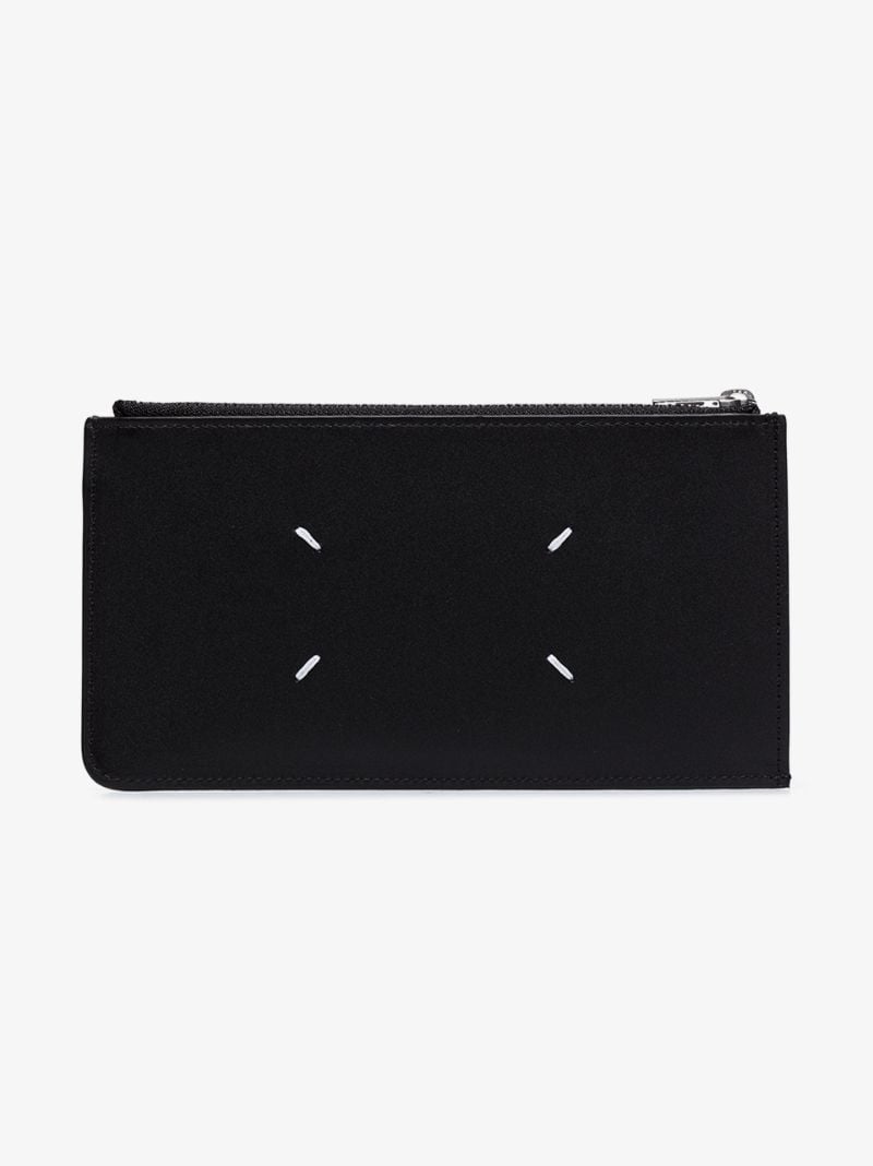 Black Four-stitch Leather Card Holder
