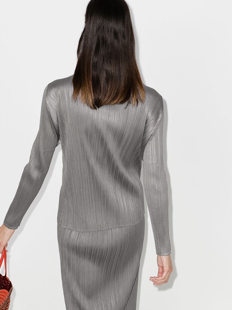 Grey Basics PlissÃ_x0083_© Top