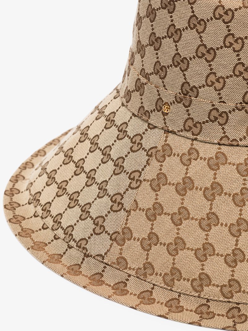 Brown Gg Supreme Canvas Wide Brim Hat
