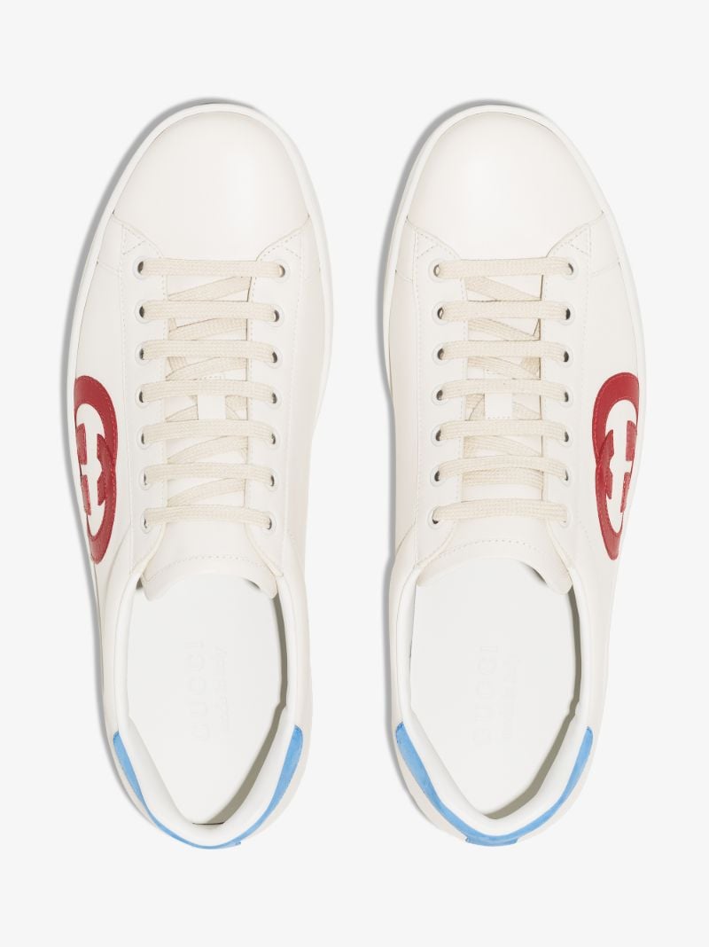 White Gg Ace Leather Sneakers