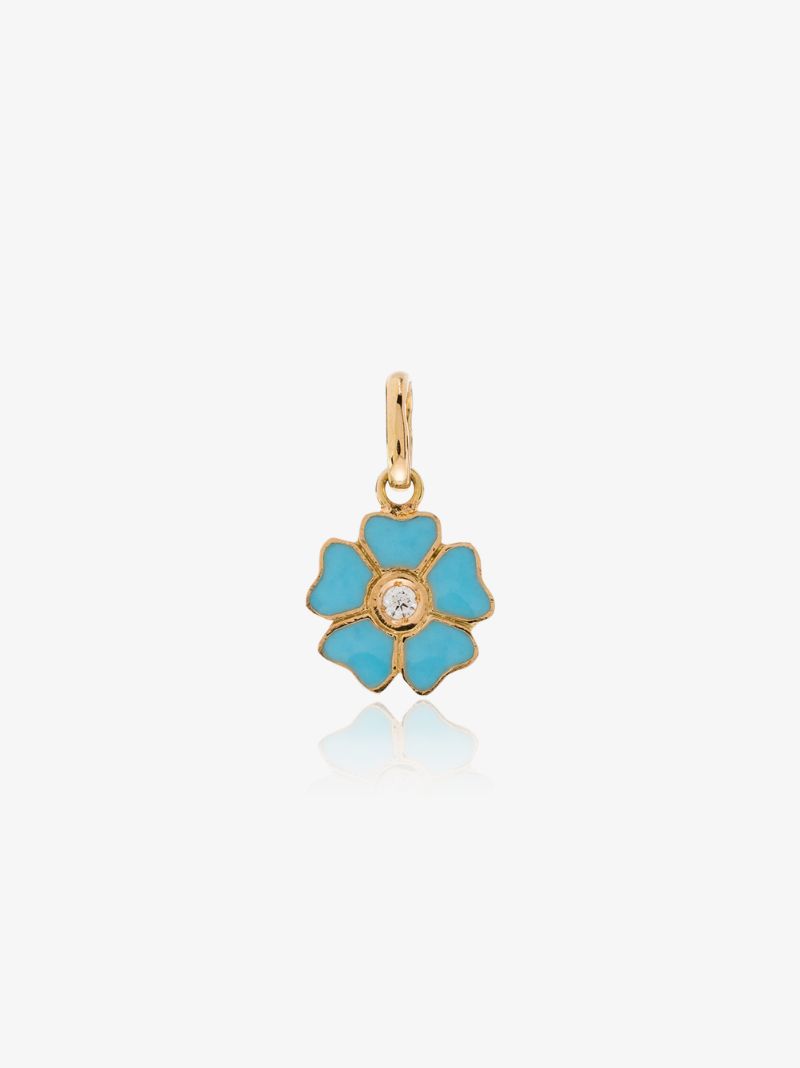 18kt Yellow Gold Diamond-embellished Flower Charm
