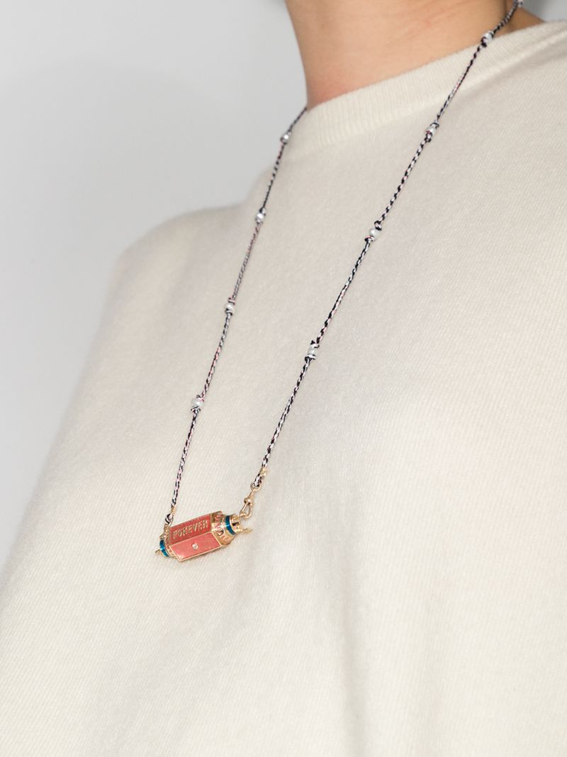 14k Yellow Gold Eye Will Diamond Necklace