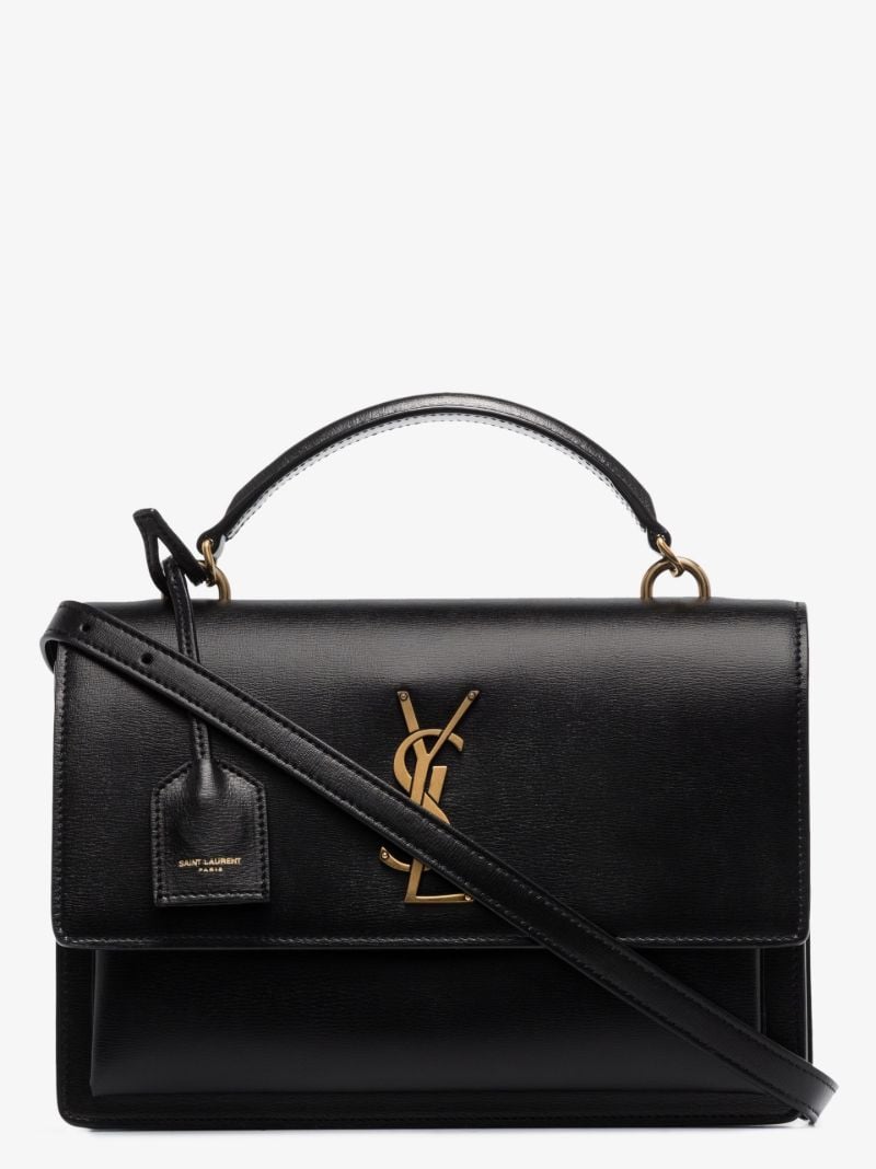 Black Sunset Medium Leather Shoulder Bag