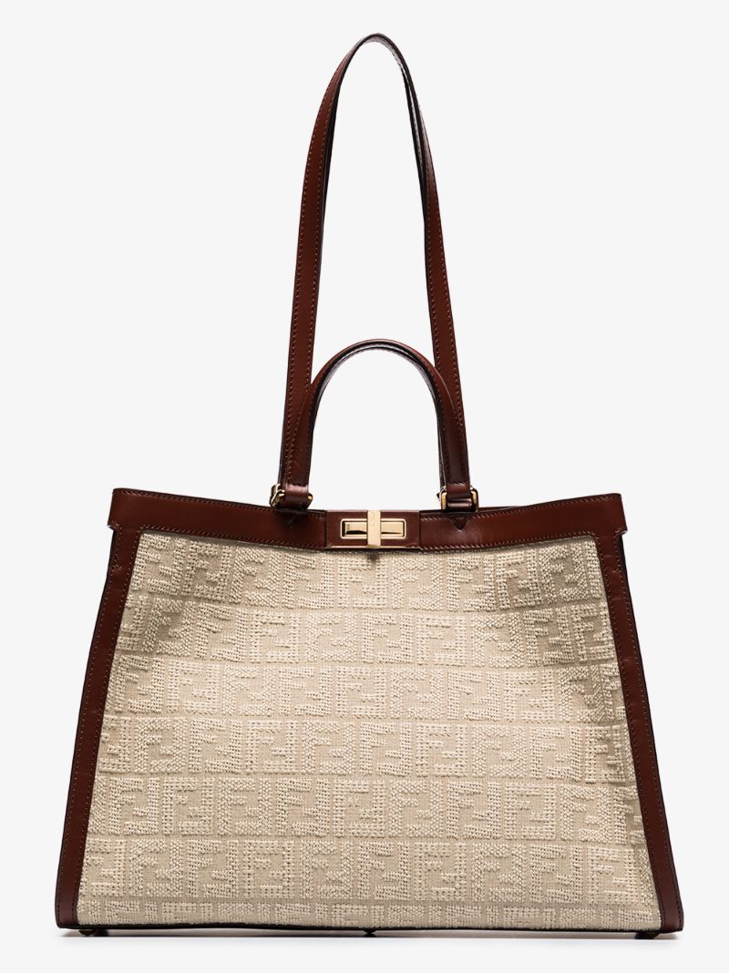 Neutral Peekaboo Ff Logo Tote Bag