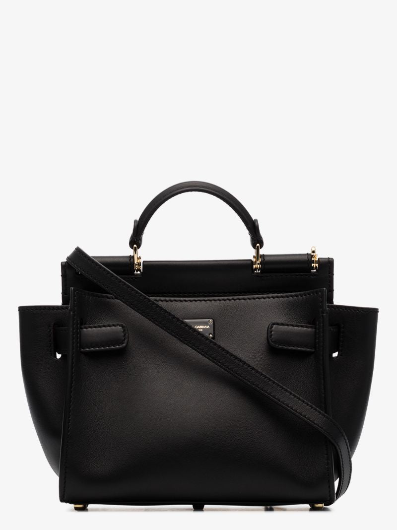 Black 62 Small Soft Leather Tote Bag