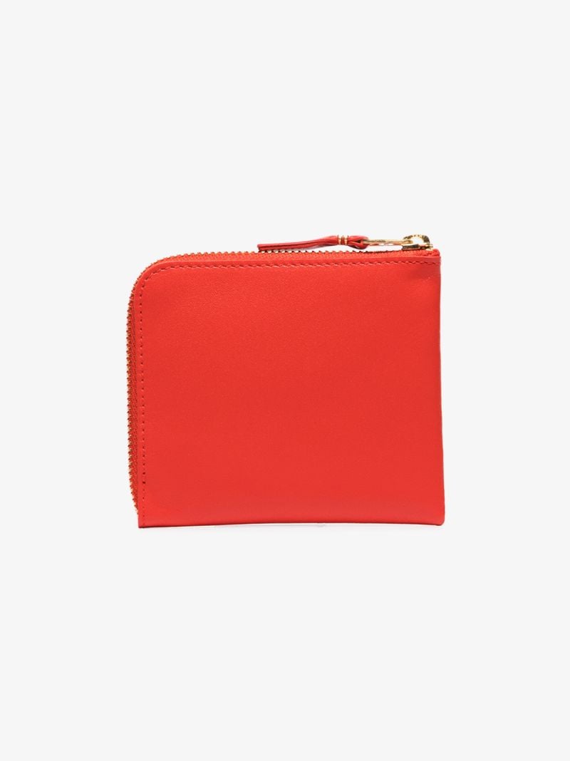 Orange Classic Half-zip Leather Wallet