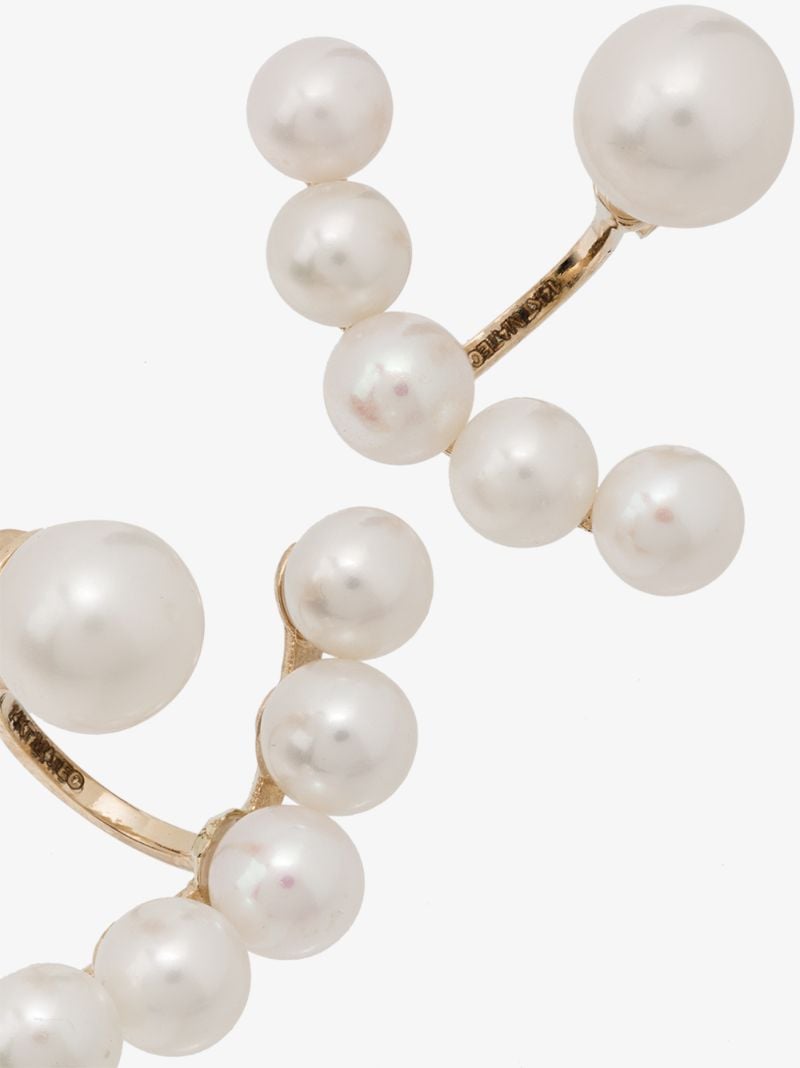 14k Yellow Gold Floating Pearl Earrings