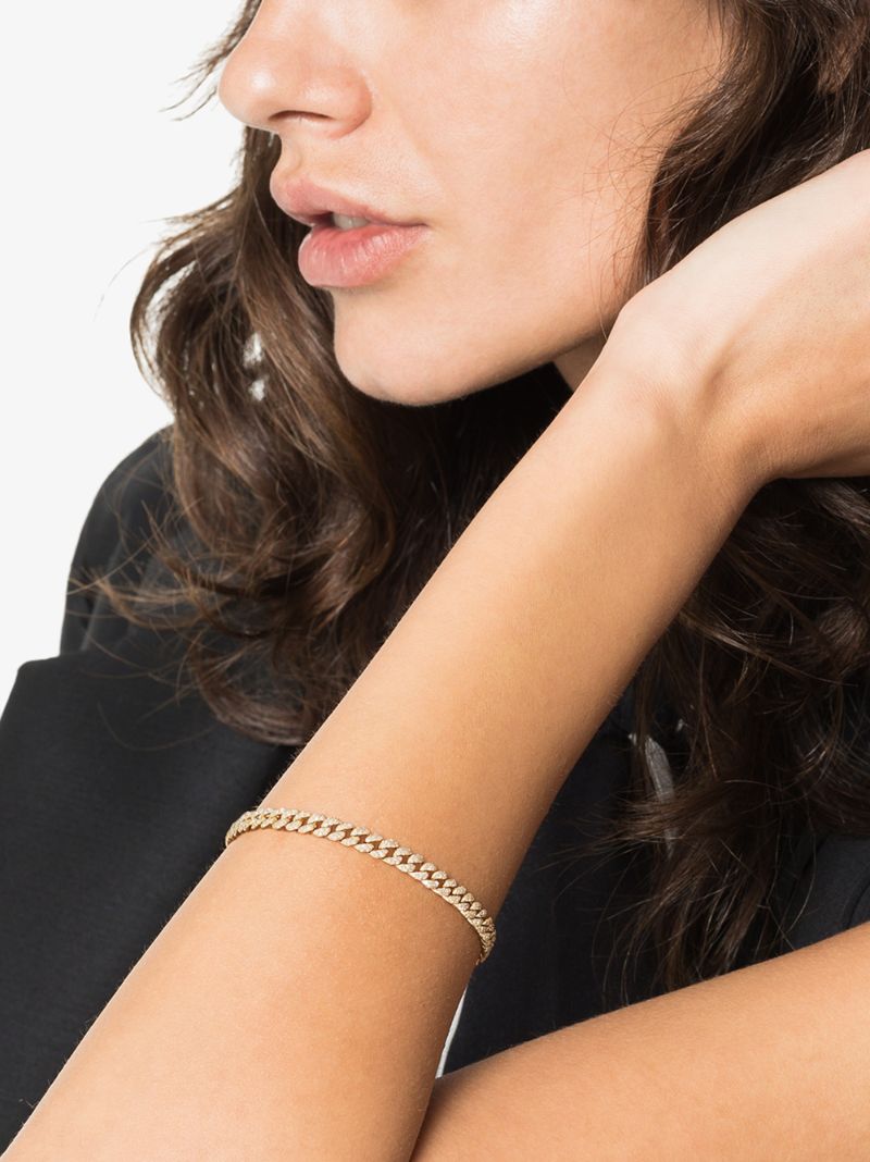 18k Yellow Gold Mini Link Diamond Bracelet