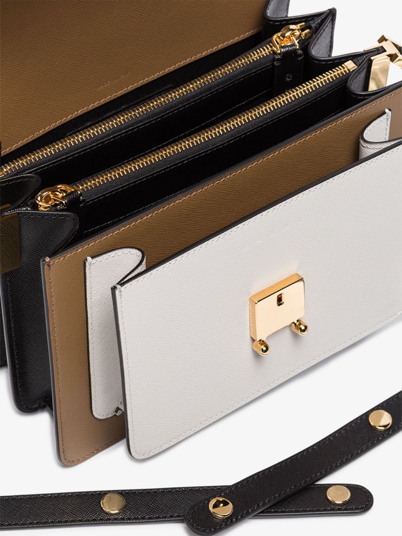 Brown Trunk Leather Shoulder Bag