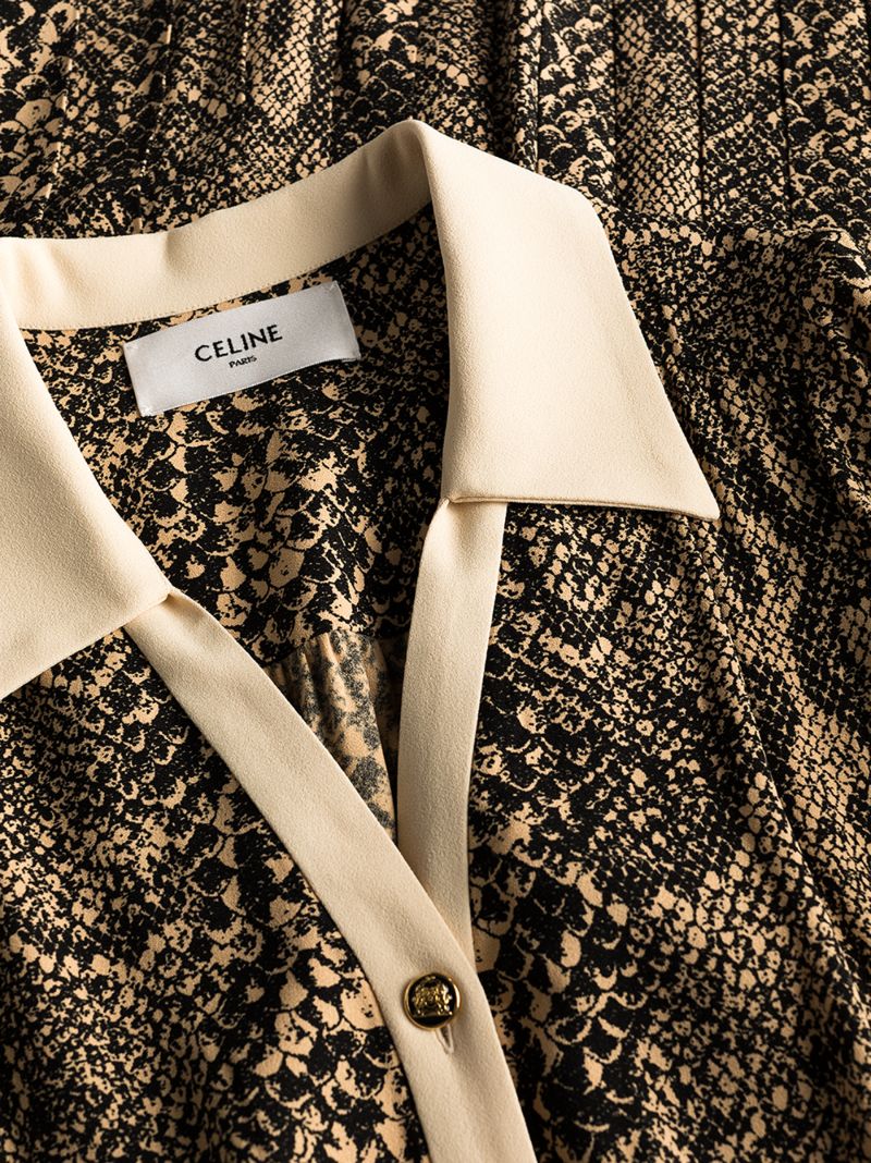 Snakeskin Print Shirt Dress
