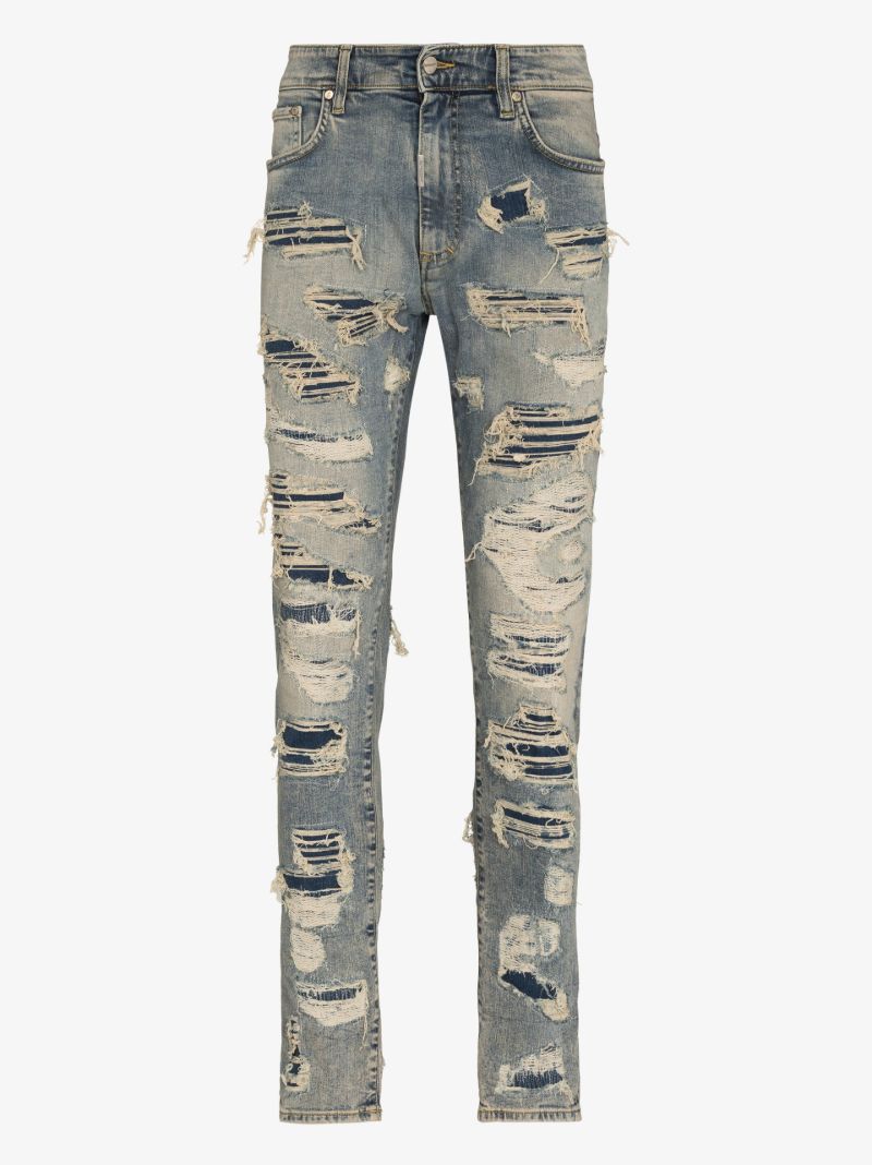 Distressed-finish Skinny Jeans