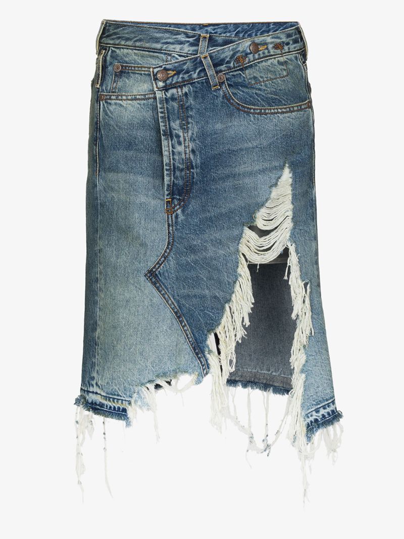 Norbury Distressed Denim Skirt