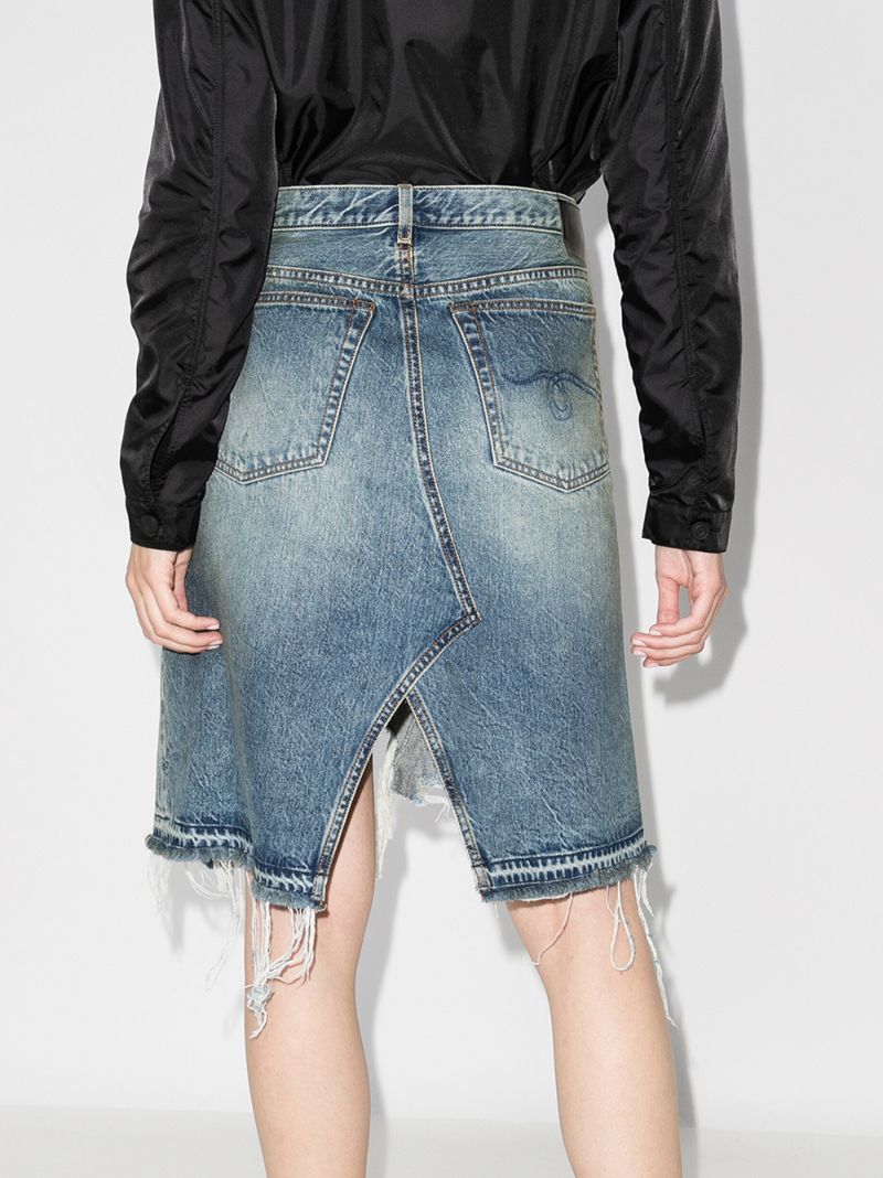 Norbury Distressed Denim Skirt