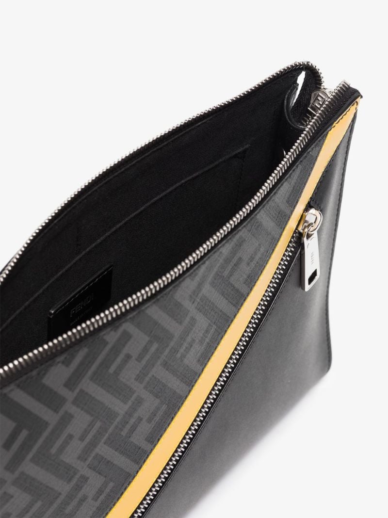 Black Ff Leather Pouch Bag