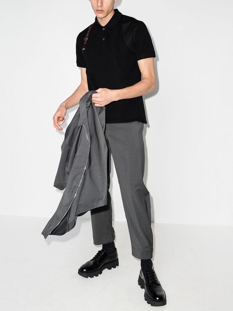 Black Logo Harness Polo Shirt