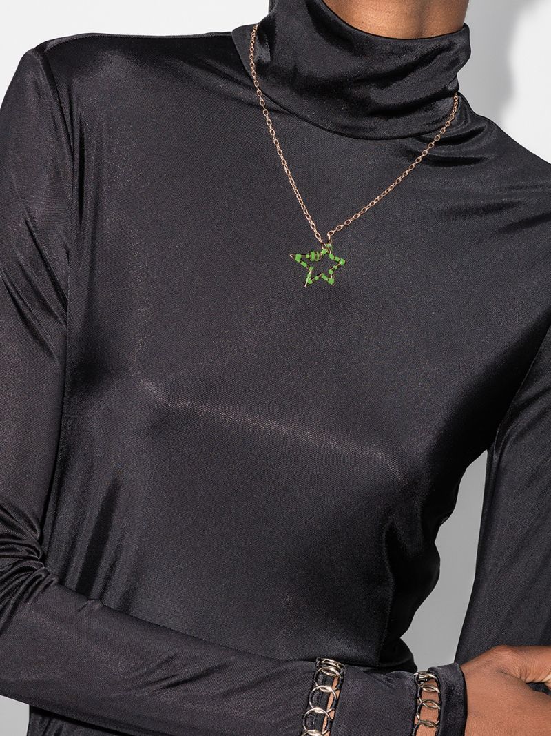 14k Yellow Gold Enamel Starlock Pendant