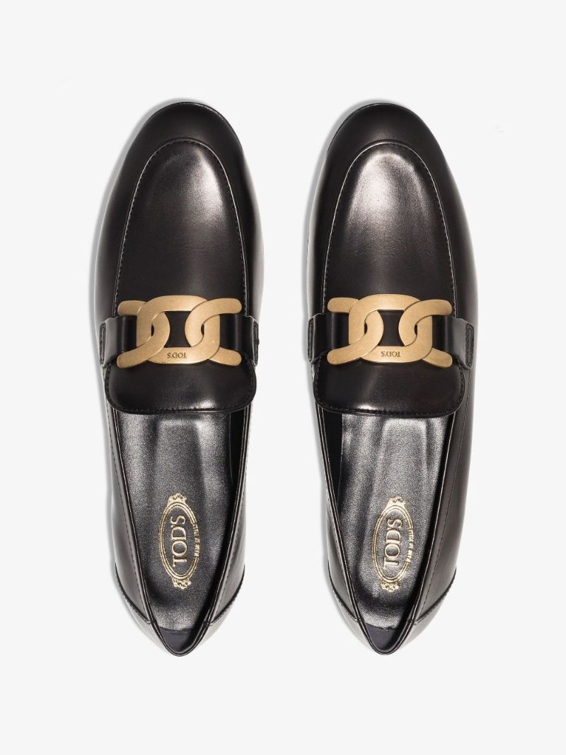Black Khaite Chain Leather Loafers