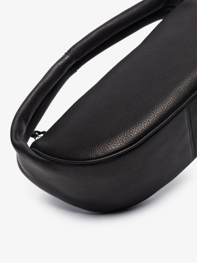 Black Cush Leather Shoulder Bag
