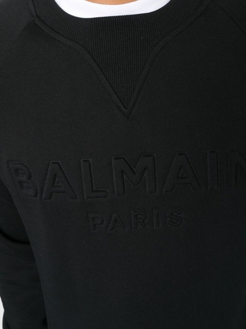 Black Logo Embroidered Cotton Sweatshirt