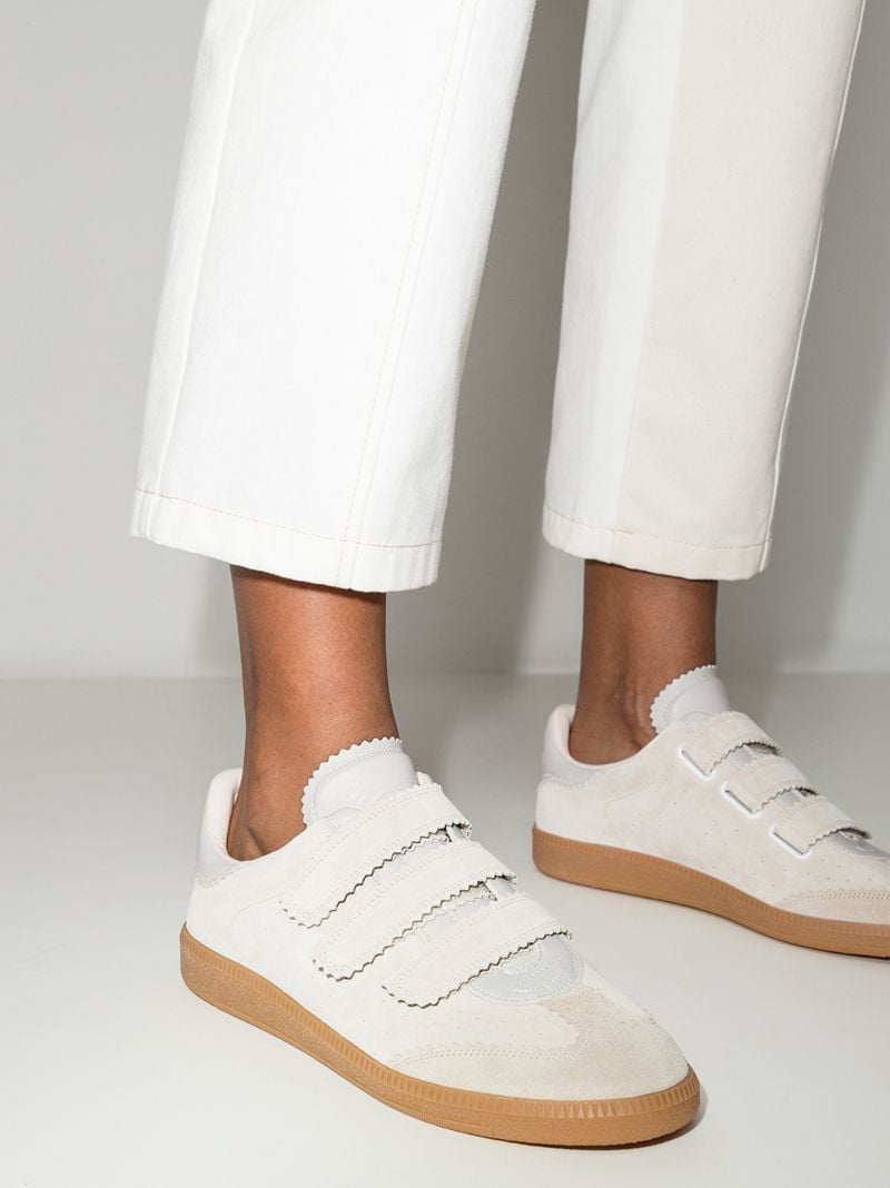 White Beth Low-top Velcro Sneakers