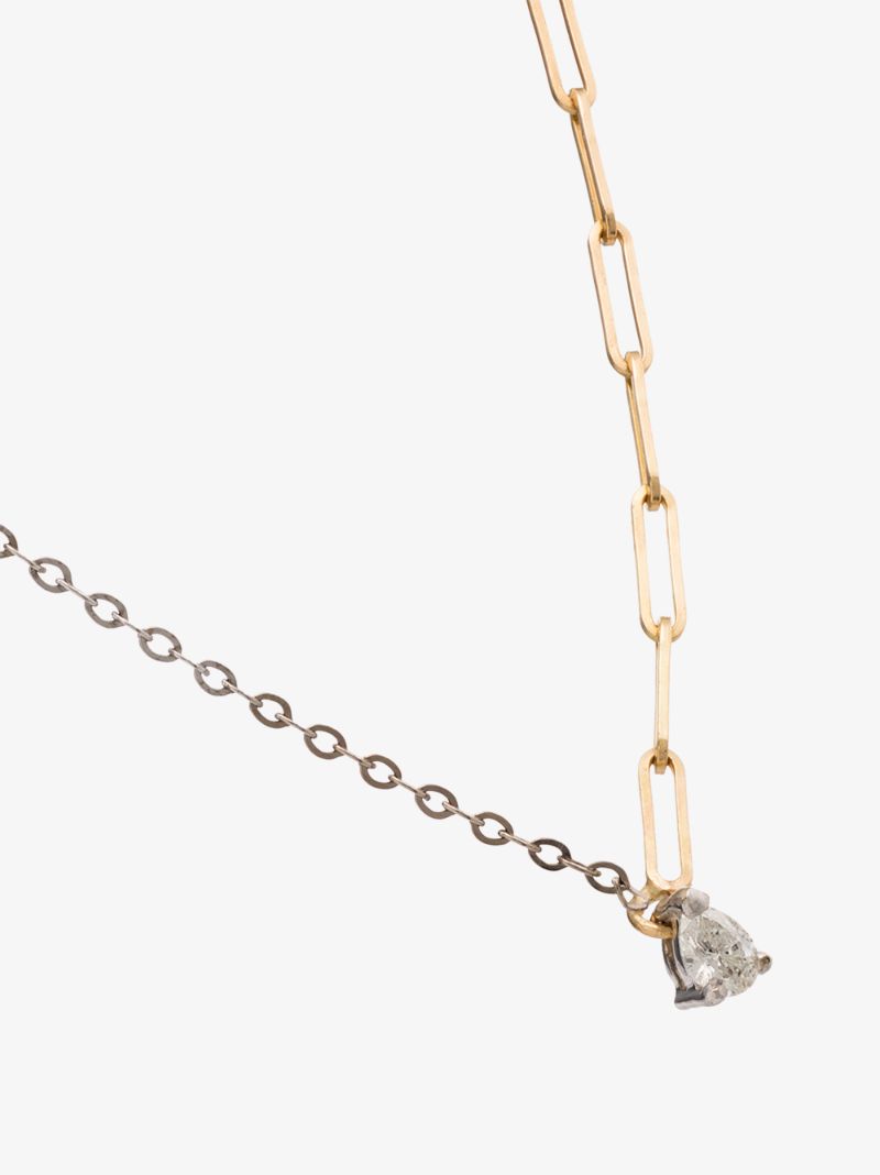 18k White Gold Mixed Chain Diamond Necklace