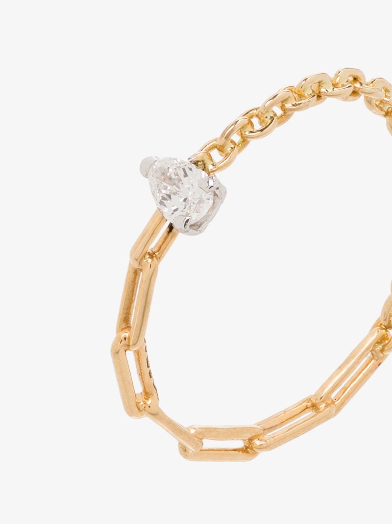 18k Yellow Gold Mixed Chain Diamond Ring