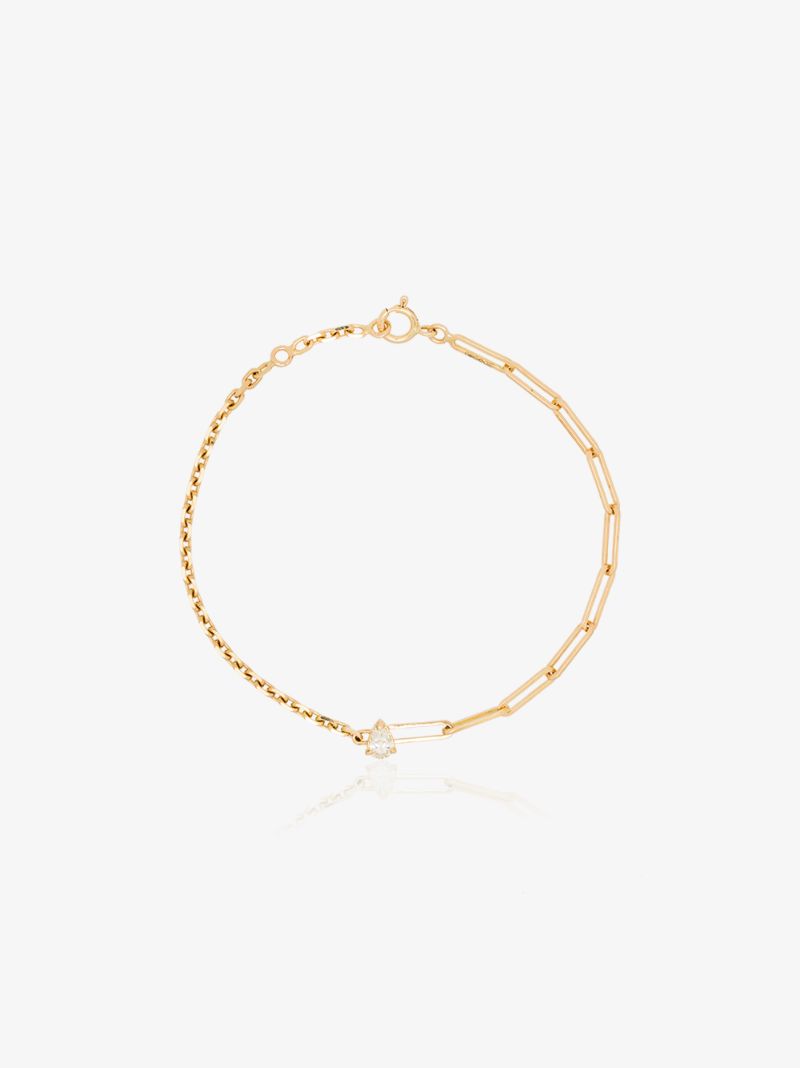 18kt Yellow Gold Mixed-chain Diamond Bracelet