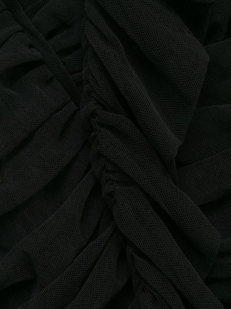 Black Draped Midi Dress