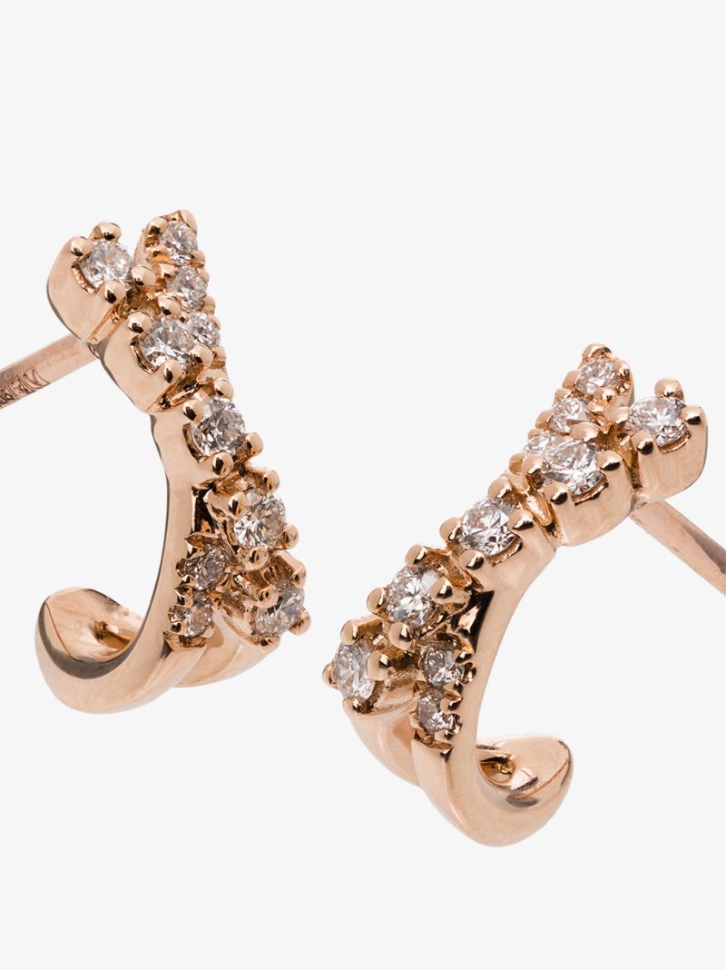 14k Rose Gold Ava Bea Crossover Diamond Earrings