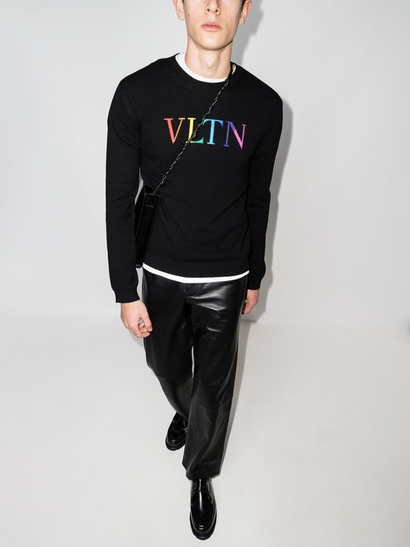 Vltn Logo Intarsia Sweater