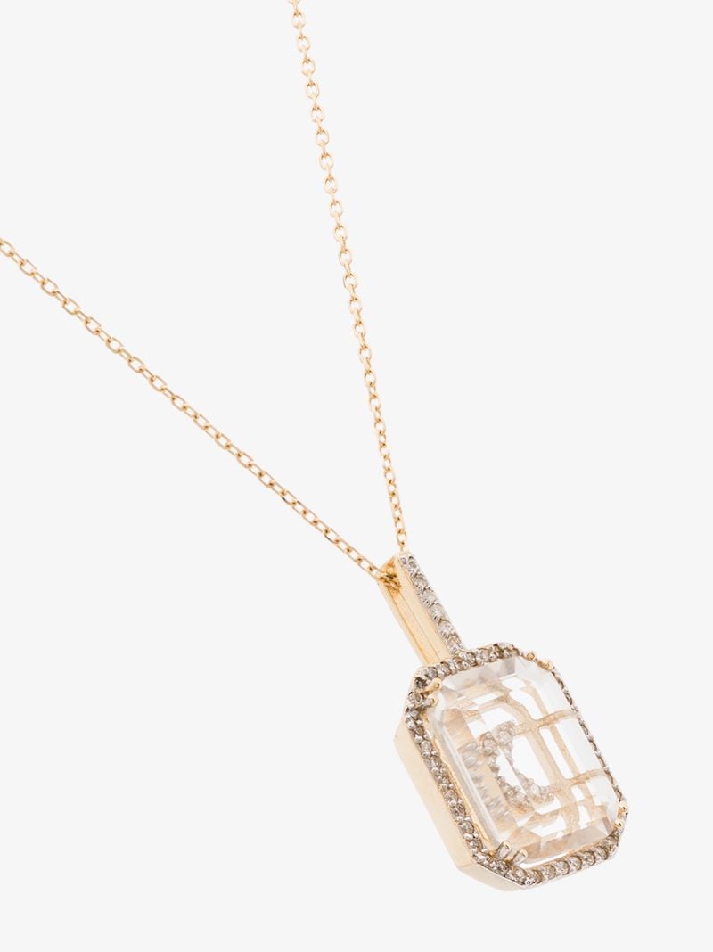14k Yellow Gold K Initial Diamond Necklace