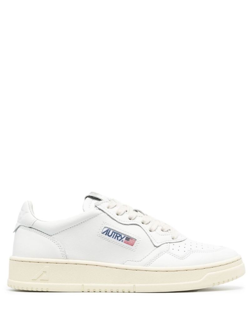 White Medalist Leather Sneakers
