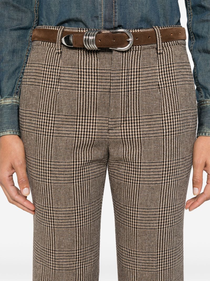 Brown Prince of Wales Bootcut Trousers