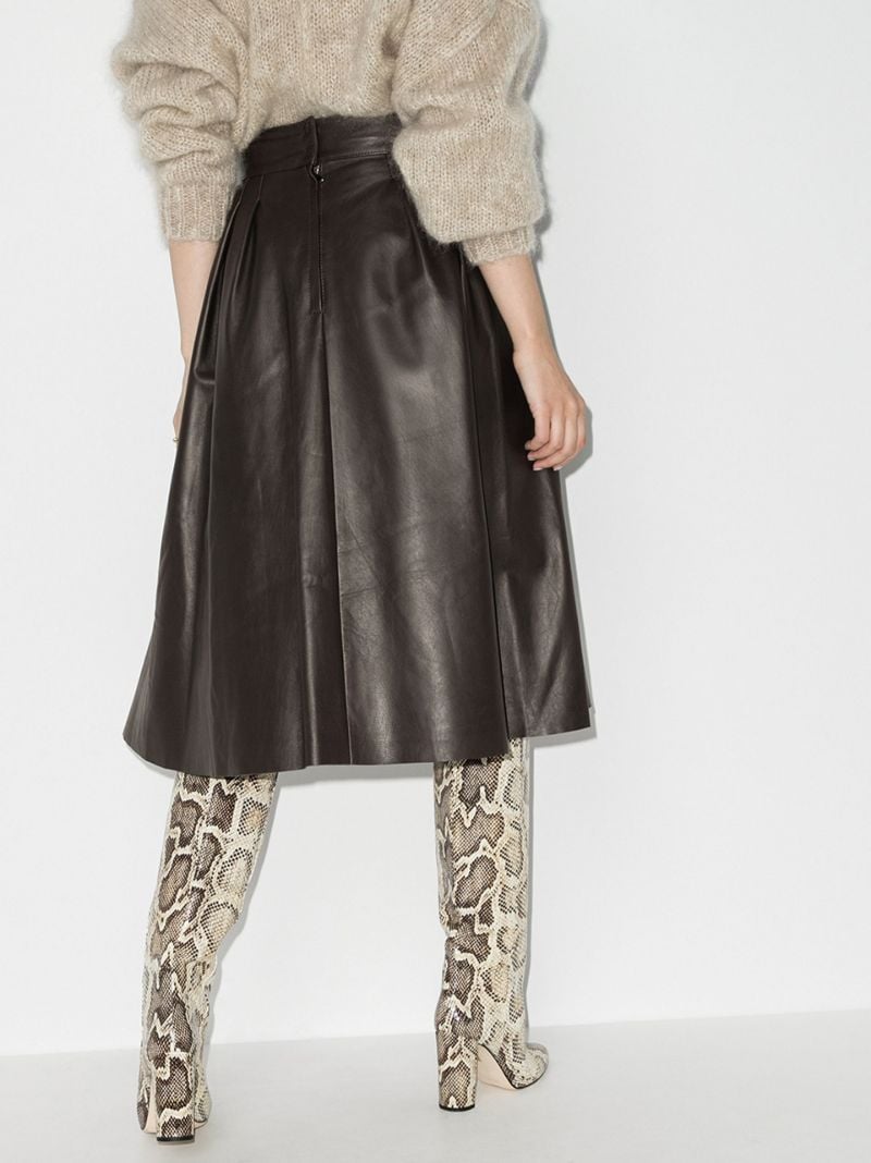 Pleated Leather Skirt