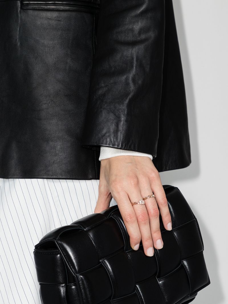 18k Rose Gold Baby Link Diamond Ring