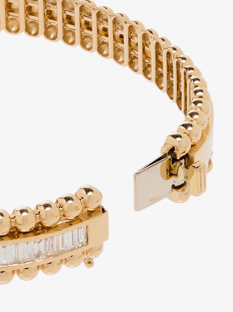 18k Yellow Gold Ball Stretch Diamond Bracelet