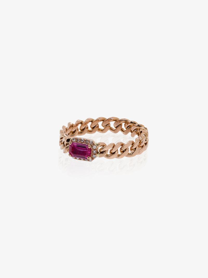 18kt Rose Gold Ruby Diamond Ring