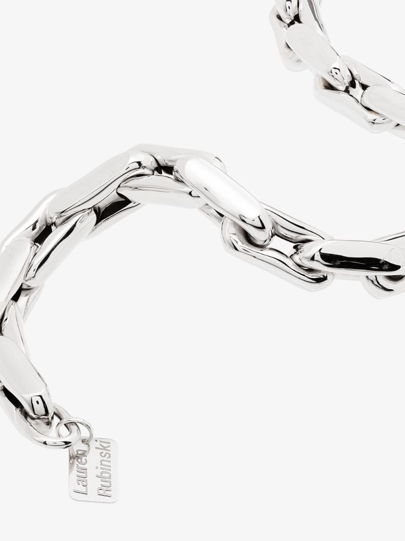 14k White Gold Medium Square Link Necklace