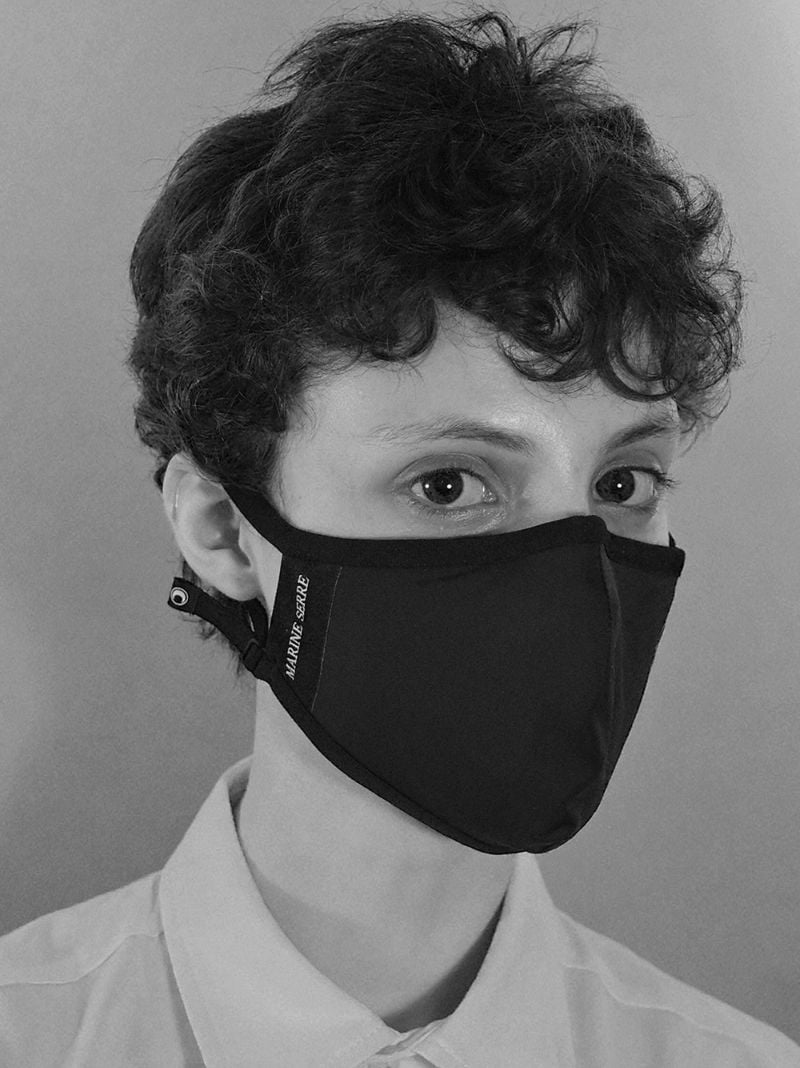 Black Crescent Moon Print Face Mask