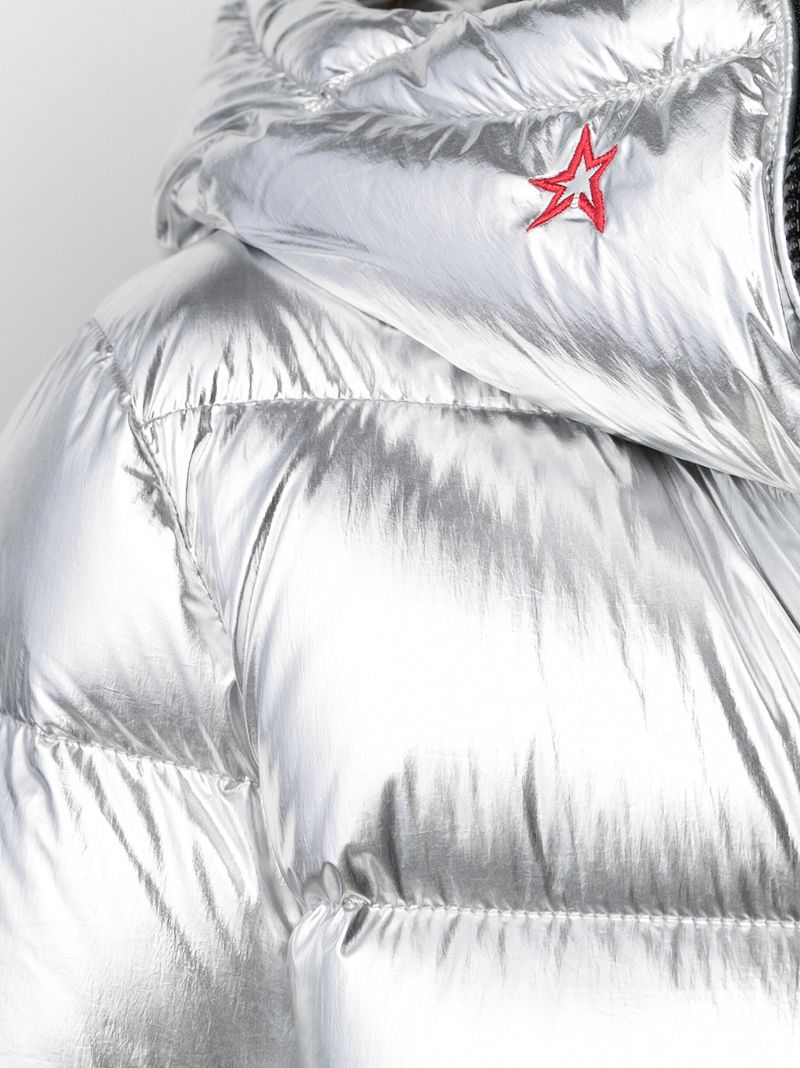 Silver-tone Polar Flare Puffer Jacket